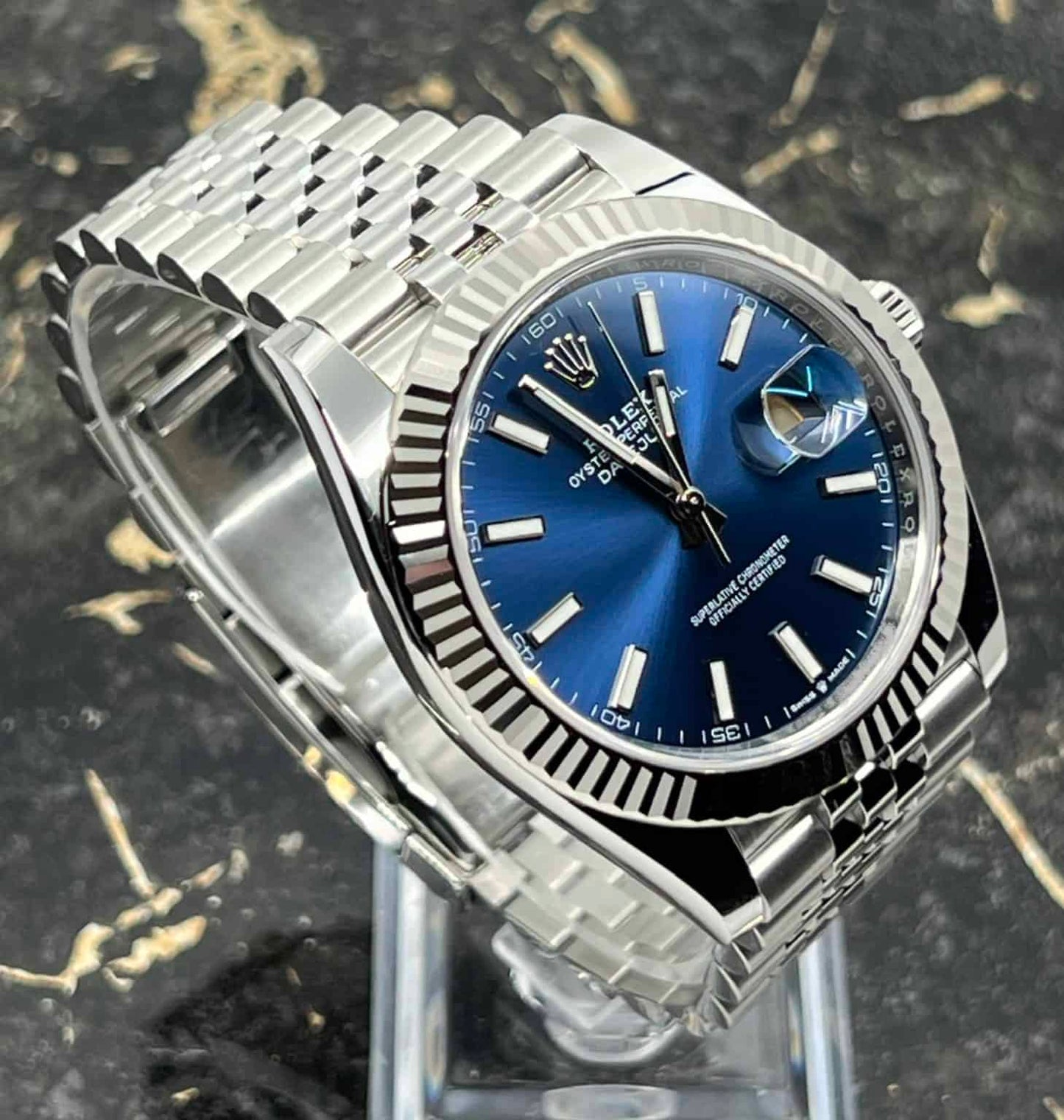RLX DATEJUST SILVER/BLUE